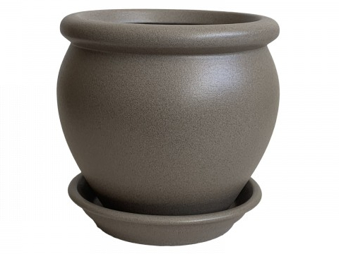 Горщик керамічний Оріана-Запоріжкераміка В`єтнам №3 круглий капучино (011-3-142) 