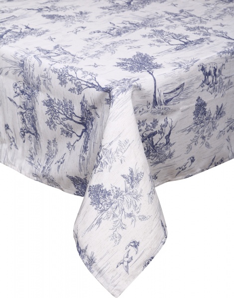Скатерть Selena 140x220 см белый с синим Luna 
