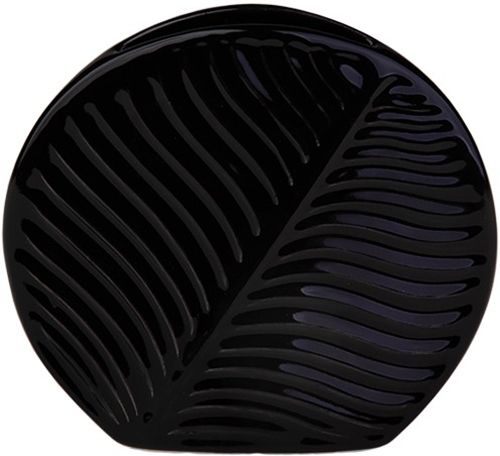 Ваза керамическая черная Флора Пальмовый лист 2907-17 Eterna