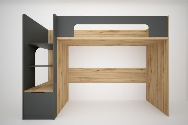 Ліжко дитяче Джуніор 2-й ярус 80x200 см дуб аппалачі/антрацит 