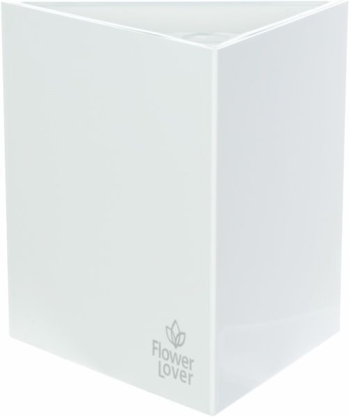 Горшок пластиковый Plastkon Flower Lover Triangle треугольный 3л белый 
