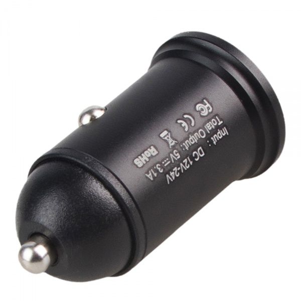 Автомобильное зарядное устройство PULSO C-31203BK 2USB 12/24V – 5V 3,1A