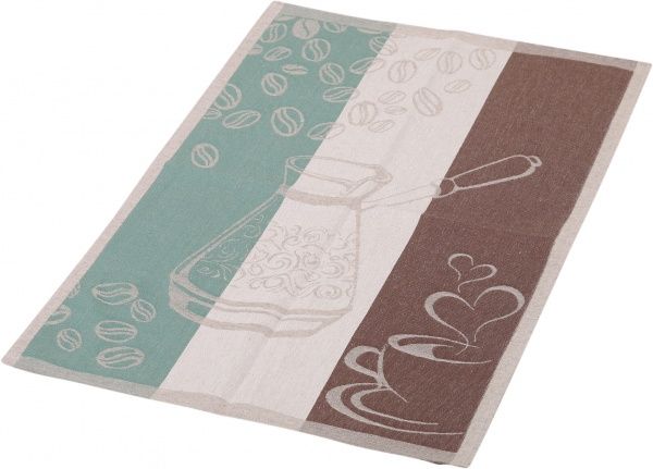 Полотенце Кофе-пауза 2 46x70 см Білоруський льон зеленый 