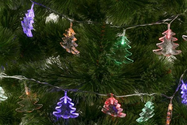 Электрогирлянда линейная внутренняя встроенный светодиод (LED) 30 ламп 3м Разноцветные елочки LD030M-FT 