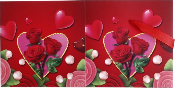 Коробка складная Цветы/сердца 20x20x20 см (EBXM9850)