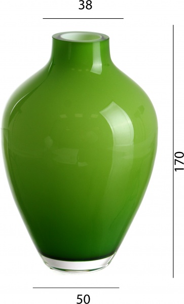 Ваза скляна Wrzesniak Glassworks Opal/Light Green 17 см світло-зелена 