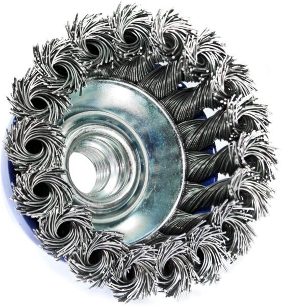Щетка чашечная 75мм x M14, плетеный провод d0,5 об / мин 12500 стальная проволока S&R 136250075