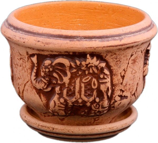 Горщик керамічний Cлонік круглий 1,25л бежевий 