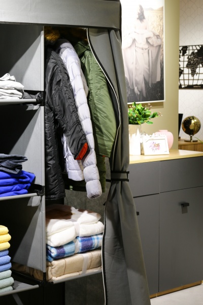 Тканинна шафа London 1720х1280х450 мм сірий із чорним 