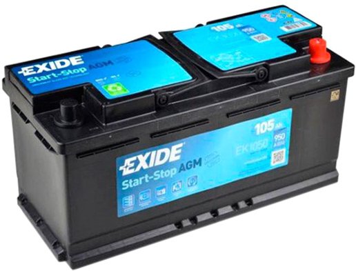 Аккумулятор автомобильный EXIDE AGM 6СТ-105 105Ah 950A 12V «+» справа (EK1050)