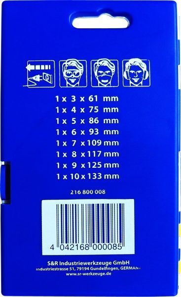 Набор сверл по дереву S&R 3-10 мм 8 шт. 216800008
