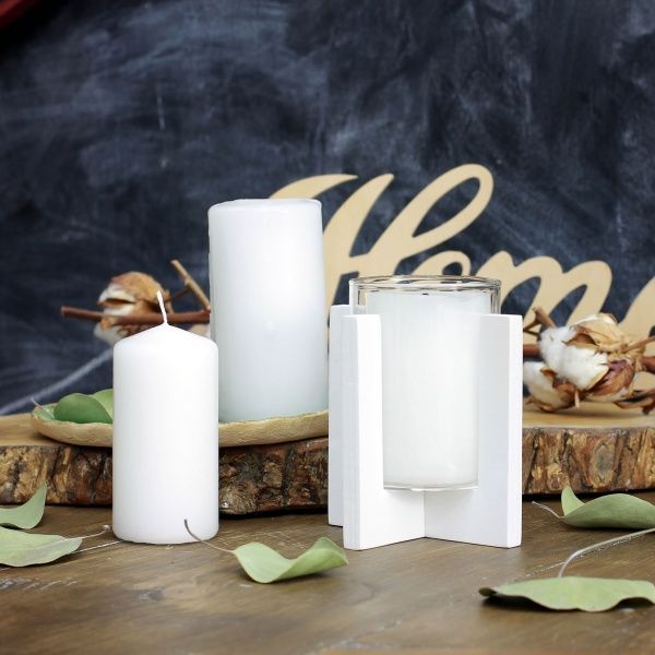 Подсвечник стеклянный на подставке 80/110 мм белый 300566 Стеклоприбор