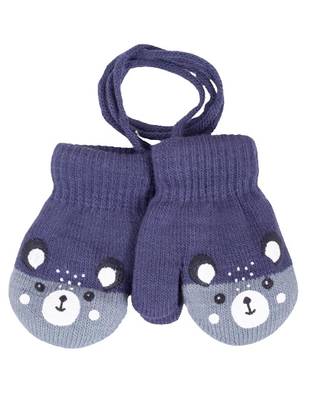 Варежки YO! Мышка р.16 сине-серый 