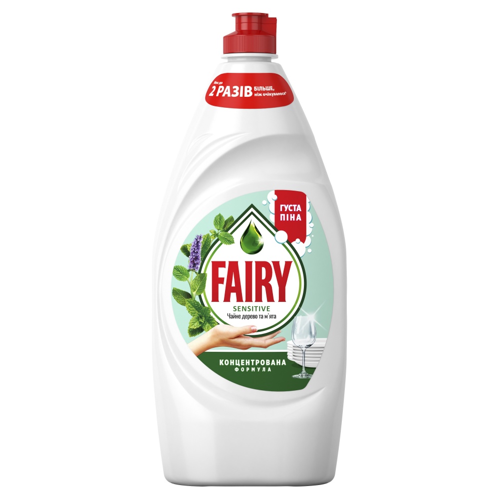 Средство для ручного мытья посуды Fairy Sensitive Чайное дерево и мята 0,9л