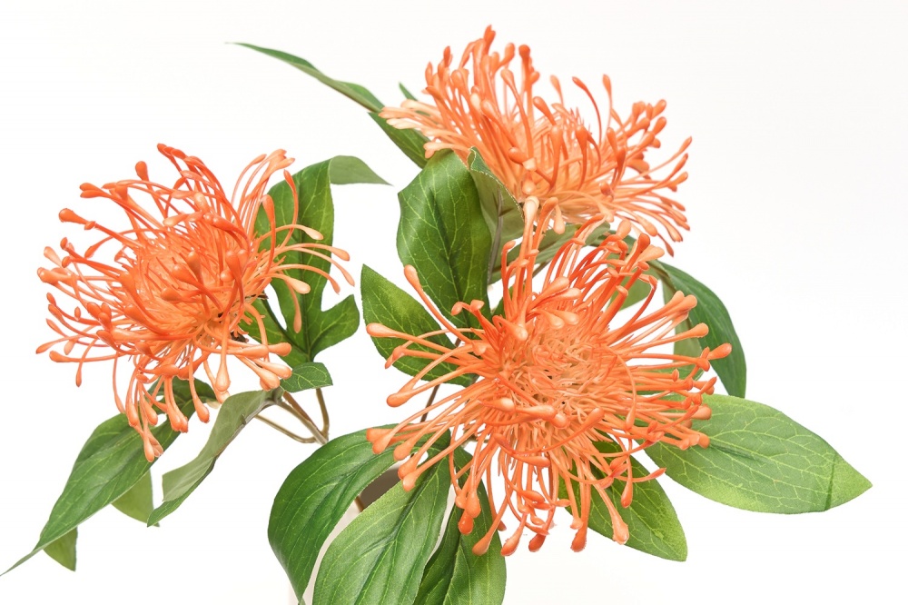 Растение искусственное Хризантема 28 см 3 цветка в вазе Девилон