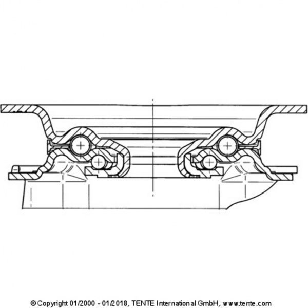 Колесо поворотне 3470 PJP 125 P62 blue TENTE 
