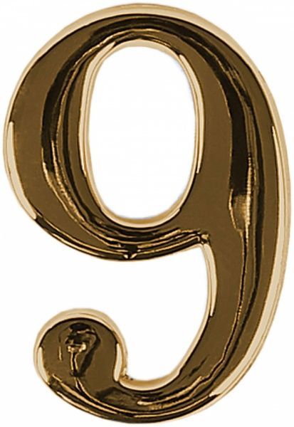 Цифра 9 цинк золотий 45 мм Larvij LNZ4 GP #9
