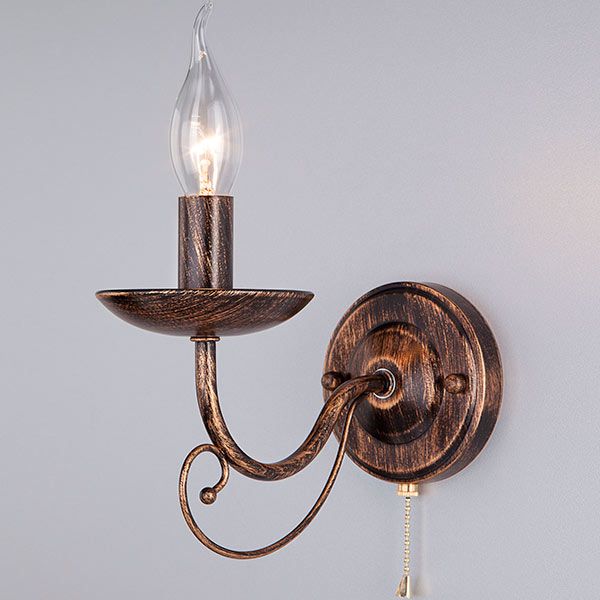 Бра Strotskis Luciana 1x40 Вт E14 черный/золото 22404/1 