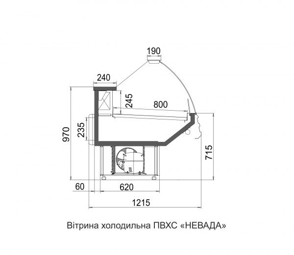 Холодильна вітрина Технохолод Невада 380 Вт