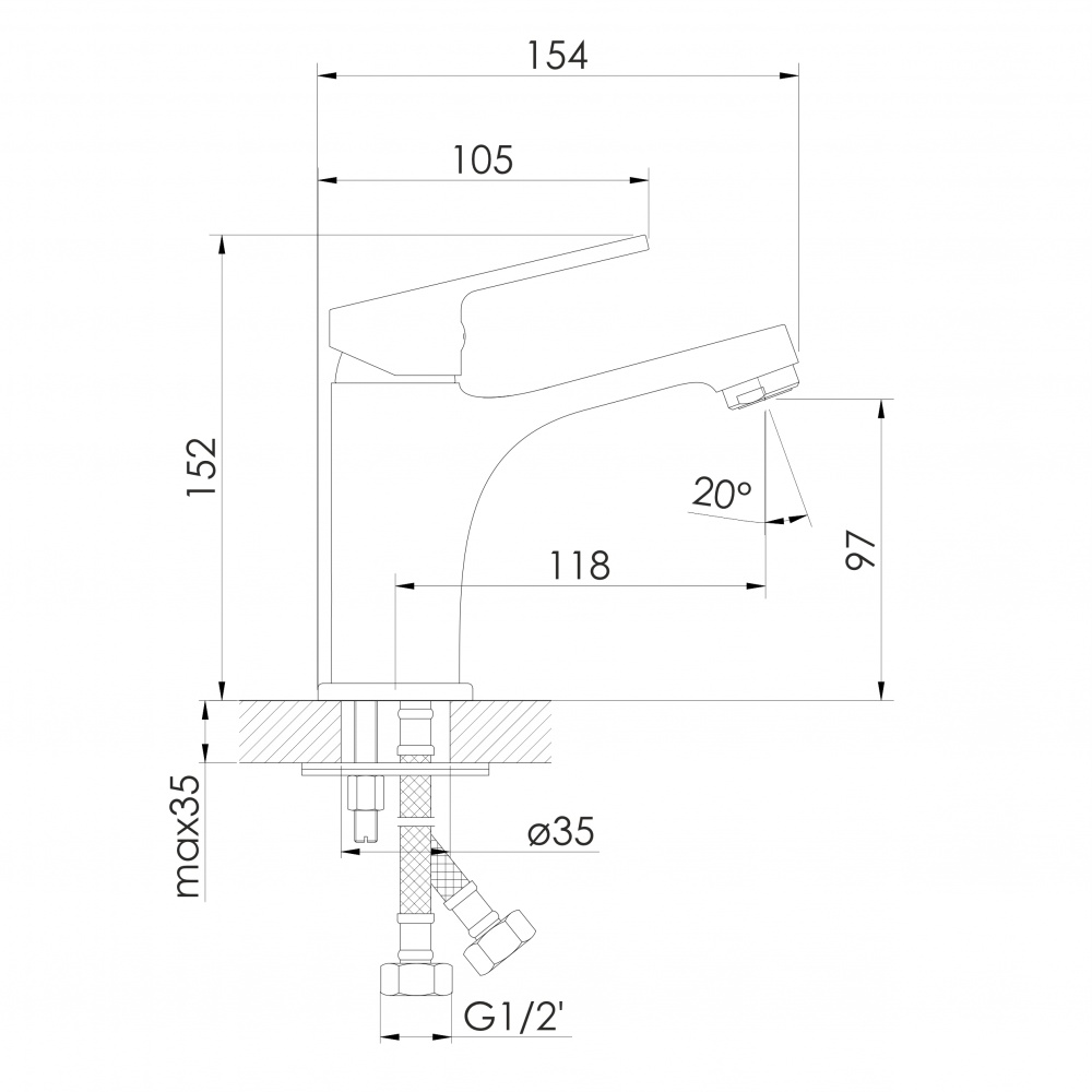 Imprese RUBIN f03509901CA, хром, 35 мм