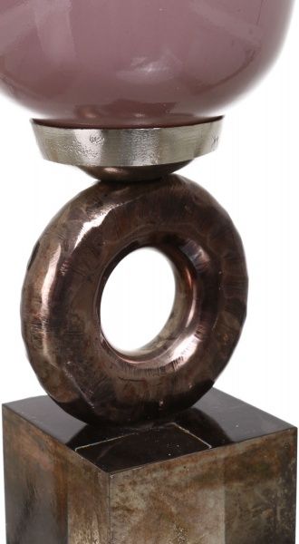 Ваза стеклянная античный никель 14х39 см PANACHE