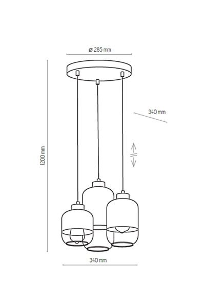 Підвіс TK Lighting Marco Silver 3x60 Вт E27 білий матовий 3357 