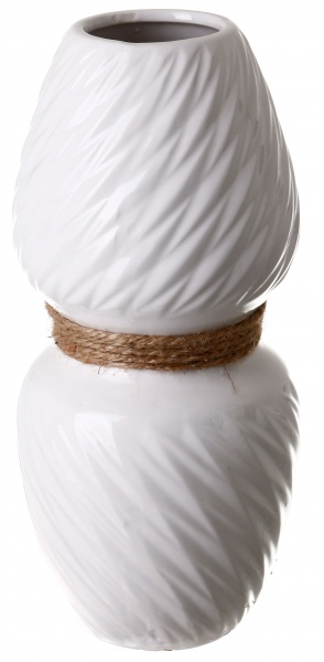Ваза керамическая Rope 28 см белый 
