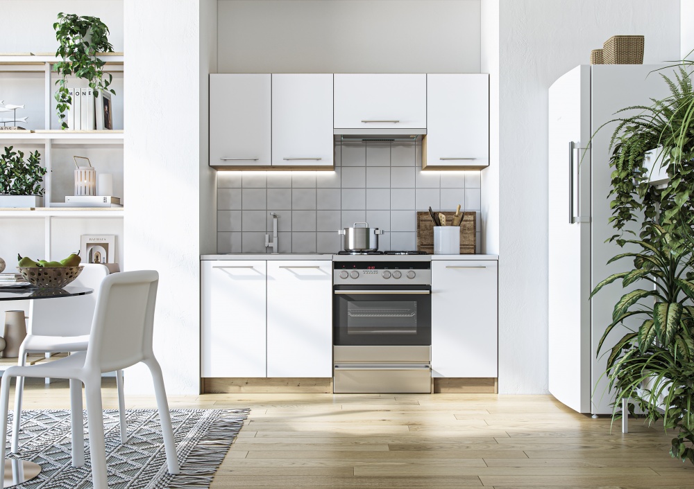 Кухня Грейд белый/дуб артизан ДСП 1,8 м