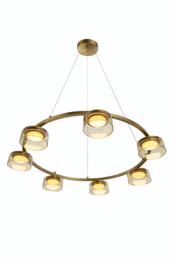 Люстра подвесная LIGHT SET DUSHA MS241-Y7 7x12 Вт GX53 золото/янтарь