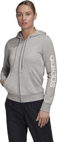Джемпер Adidas W E LIN FZHD FL GD2987 р. XS сірий
