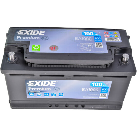 Аккумулятор автомобильный EXIDE Premium EA1000 100Ah 900A 12V «+» справа (EA1000)