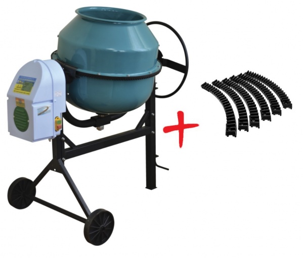 Бетонозмішувач Вектор-08 БРС-165 л композитний вінець (з подовженою горловиною) + Композитний вінець 165 л 