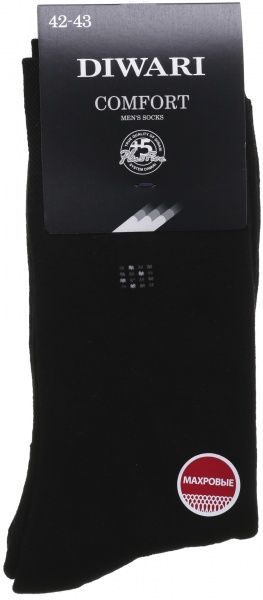 Шкарпетки чоловічі DiWaRi COMFORT махрові чорні Conte