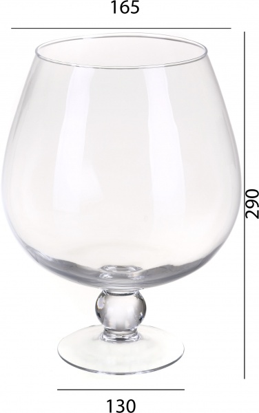 Ваза скляна прозора коньячка H290D220 29 см 