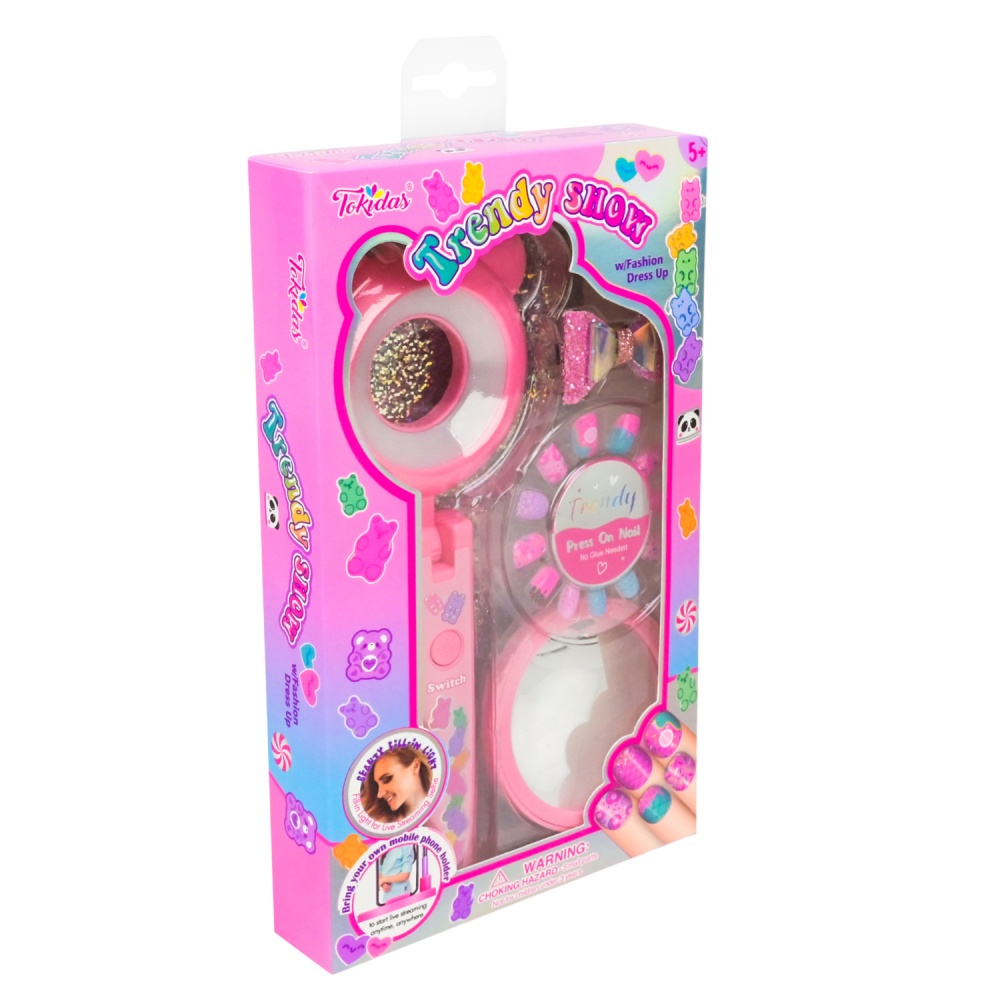 Набір аксесуарів Shantou лампа для селфі з USB-кабелем, наліпки на нігті, дзеркало, аксесуари T257S