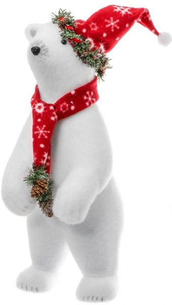 Декоративна фігура Ведмедик у шапці стоячий 52 см 