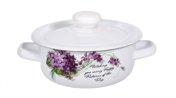 Каструля з кришкою емальована 1,5 л Віола Idilia