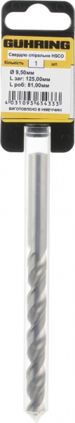 Сверло по металлу Guhring HSS GU 500 9.5 мм 1 шт. 322042021