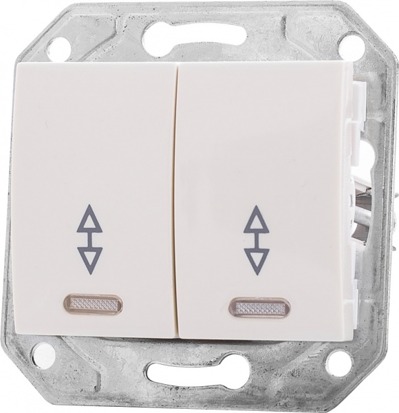 Выключатель проходной двухклавишный LXL Oscar TL1105BA с подсветкой кремовый TL1105BA Cream