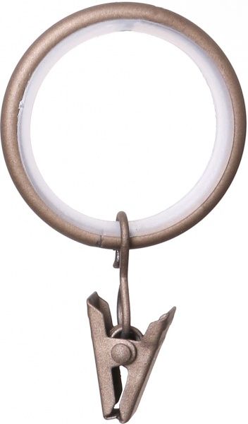 Кільце Gardinia Kira з прищіпкою та гачком d19 мм капучино 10 шт. 