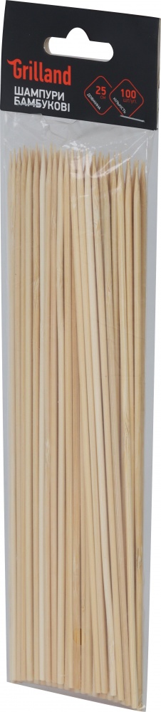 Набор бамбуковых шампуров Grilland 25 см 100 шт/уп.