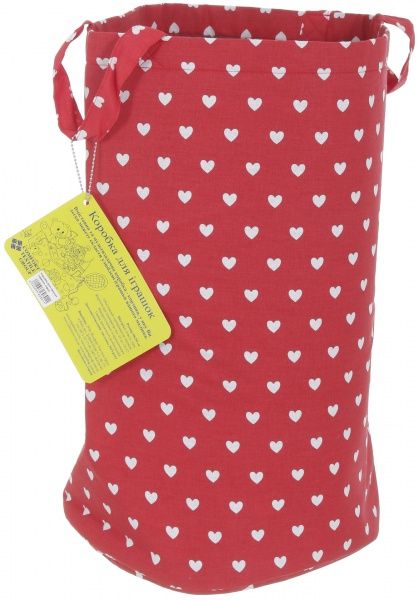 Корзина для игрушек Felt For You красная с сердечками