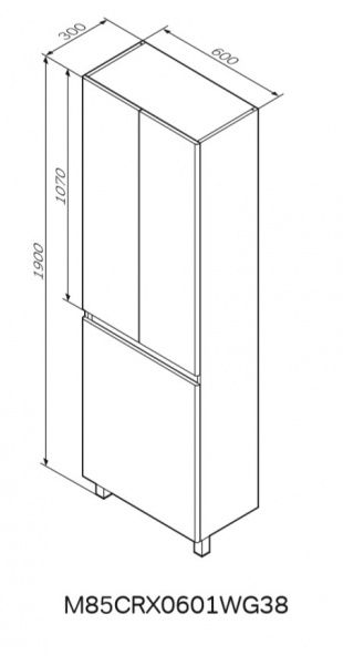 Пенал на ніжках AM.PM M85CRX0601WG38 X-Joy з кошиком для білизни 60 см