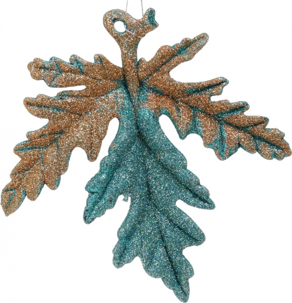 Елочная игрушка Листок бронза 17x17x3 см SD019-26 