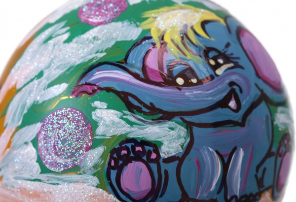 Шар новогодний зимняя сказка ручной работы стеклянный d 80 мм разноцветный