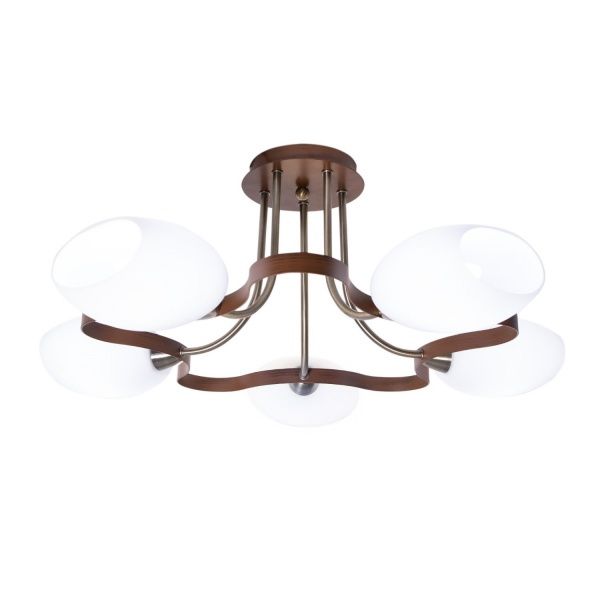Люстра потолочная Altalusse INL-9210C-15 5x40 Вт E14 античная бронза/орех 