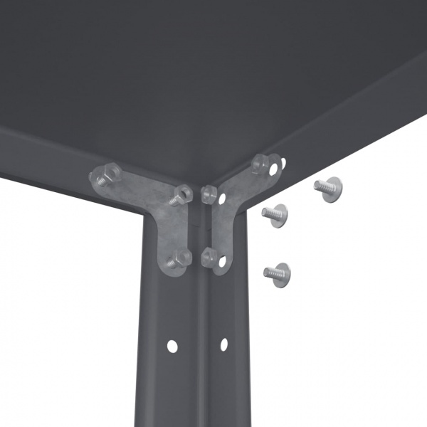 Стелаж металевий фарбований Меткас 1840x950x340 мм антрацитово-сірий (Елегант-1 сірий) 