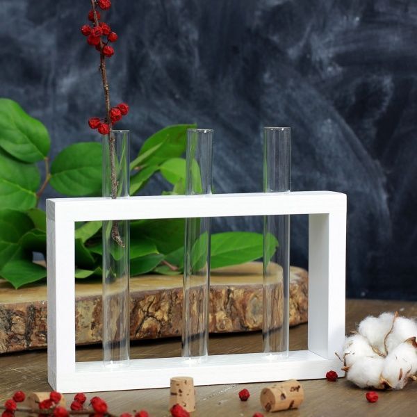 Підставка декоративна Склоприлад із пробірками біла 300543