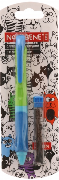 Карандаш механический с запасными грифелями голубой Nota Bene kids