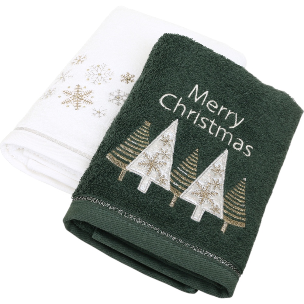 Набор полотенец махровых Christmas Forest 2 шт. 50x90 см разноцветный La Nuit